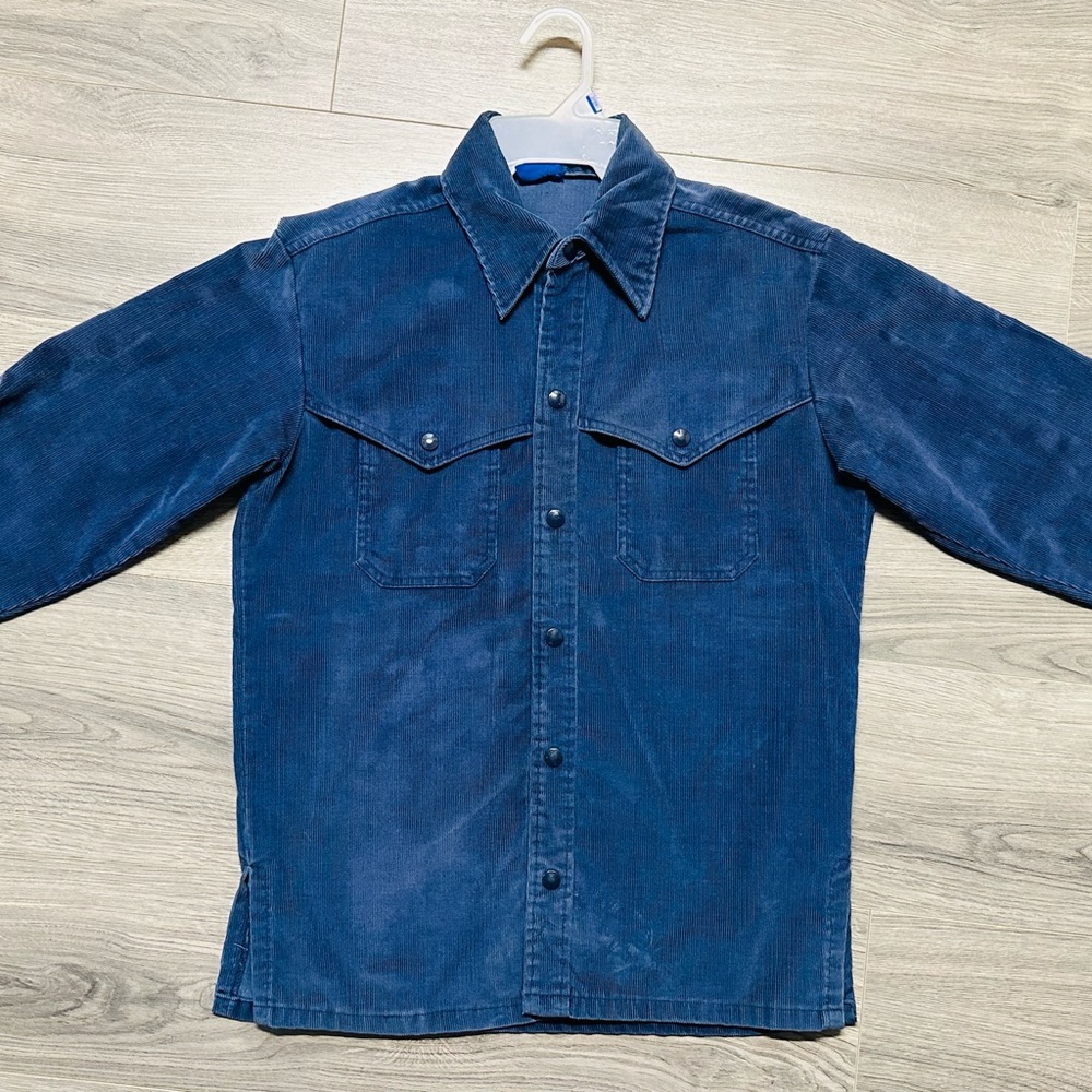 Vintage Great Condition Jeans Joint Men's Blue Corduroy Jacket Medium